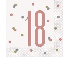 Unique Party- Serviettes de table en papier, 84880, Rose Gold