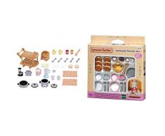 SYLVANIAN FAMILIES - 5090 - Mobilier De Poupée - Batterie De Cuisine & 5225 - Set De Gouter Pancake