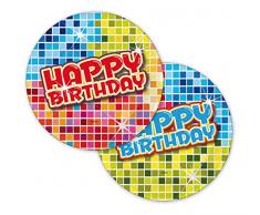 falksson - 380181 - Petites Assiettes en Carton - Happy Crazy Birthday - 6 Pièces