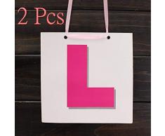 Shatchi 1017-BRIDE-TO-BE-L-PLATE Assiette L avec ruban pour enterrement de vie de jeune fille pour enterrement de vie de jeune fille Rose/blanc