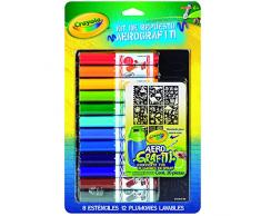 Crayola Marker and stencil Pack Blue – Jouet de peinture (Multi, Multi, ampoule, enfant, Boy/Girl)