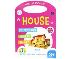 Interdruk Maa4rącang Livre de coloriage A4 16 avec Stickers et poignée – Apprendre langlais Mélange de Designs, Multicolore