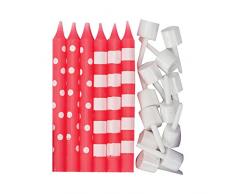 Amscan 9902301 Jaune Pois et Rayures Bougies