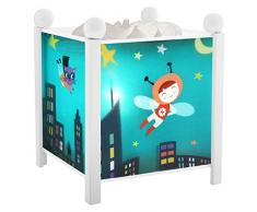 TROUSSELIER - Ninon Fée - Veilleuse - Lanterne Magique -Idéal Cadeau de Naissance - Dessin animé - Point de Lumière rassurant - Couleur Bois Blanc - Ampoule 12V 10W inclue - Prise Electrique UK