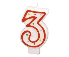 Amscan - 550283 - Bougie Chiffre 3 Pois