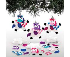 Baker Ross Kits de Boules de Noël Licornes en étoile (Paquet of 6) - Loisirs créatifs de Noël pour Enfants