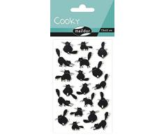 Maildor 560417C - Un sachet de gommettes 3D Cooky 1 planche 7,5x12cm, Gros minets (19 stickers)