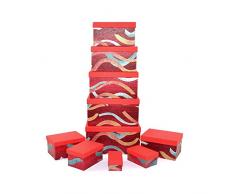 Gifts 11670 Lot de 4 boîtes de rangement pour décoration dintérieur Motif shatchi Multicolore