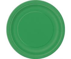 Unique Party - 31855 - Paquet de 8 Assiettes en Carton - 21,9 cm - Vert Émeraude