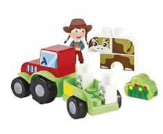 Jouets Ecoiffier -7802 - Boîte tracteur Abrick Maxi – Jeu de construction pour enfants – 23 pièces – Dès 12 mois – Fabriqué en France