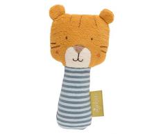 Sigikid, Filles et Garçons, Hochet Tigre Green Collection, Jouets pour bébés, Recommandé dès la Naissance, Bleu/Orange, 39188