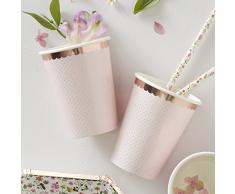 Ginger Ray Lot de 8 gobelets en papier pour fête Rose