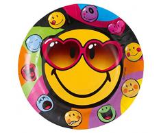 amscan - 552426 - 8 Assiettes Smiley Express Diamètre - 23 cm