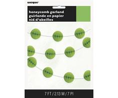 Unique Party 63374 - Guirlande de Boules Alvéolées Vert Citron (2.1 m)