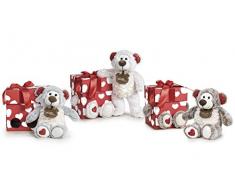 Famosa Softies - 760017470 - Happy Valentine 32cm Ours en Peluche avec Boîte-Cadeau