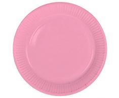 Folat Assiettes Jetables Couleur Bébé Rose, 50600