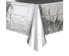 Feuille dargent Plastique Nappe, 2,7 x 1,4 m