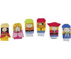 Goki - 51652 - Assortiment de Marionnettes à Doigt - Pirates - 6 Eléments