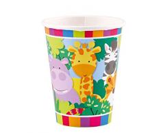 Amscan International 9901917 Jungle Friends Papier Tasses 266 ML