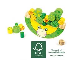 Small foot 11058 Balancier Grenouille en bois, jeu éducatif, jouet de motricité et jeu déquilibre en un, 3 ans - version allemande