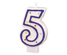 Amscan - 550285 - Bougie Chiffre 5 Pois