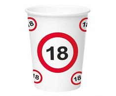 Folat Neu Tasse Panneau de signalisation 18, 350 ML, Lot de 8