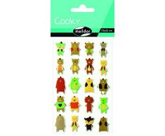 Maildor CY036O - Un sachet de gommettes 3D Cooky 1 planche 7,5x12cm, Ours (20 stickers)