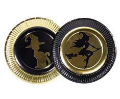 Folat 65200 Assiette jetable Golden Witch 23cm-8 pièces