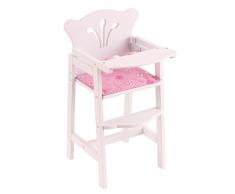 KidKraft 61101 Chaise haute en bois blanc Lil Doll avec coussin rose pour poupées 45 cm
