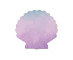 Procos 90804 Lot de 16 Serviettes de Table Motif Coquillage Rose Bleu