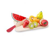 New Classic Toys - 10579 - Jeu Dimitation - Cuisine - Fruits À Découper - 8 Pièces Scratch
