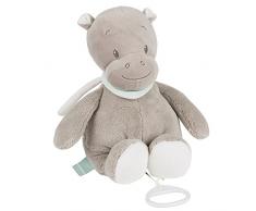 Nattou Peluche Musicale Hippopotame Hippolyte, Berceuse La-Le-Lu, Hauteur : 30 cm, Loulou, Léa et Hippolyte, Gris
