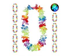Relaxdays 10024365 Lot de 10 Chouette Hawaï LED Guirlande Lumineuse pour Carnaval JGA et Plage Chaine de Chouette Multicolore Mixte - Adulte