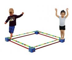 Playzone-fit 850610003393 Balance Blox Slackline, Quad, Bleu, Rouge, Vert