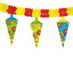 Guirlande de rentrée scolaire, motif cartable, 4 m - Version Allemande