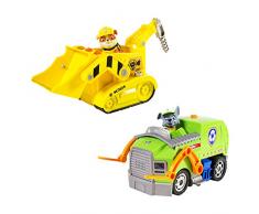Paw Patrol - 6026257 - Véhicule Miniature Deluxe - Rocky Ou Ruben - Modèle Aléatoire