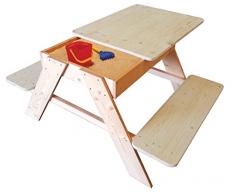 LG Distribution- Table Piquenique 2 en 1 avec Bac à Sable en Sapin, 8054