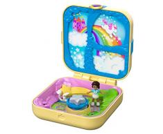 Polly Pocket Coffret Secret le Ciel Étoilé de Shani avec mini-figurine, 3 Surprises, accessoires et autocollants, jouet enfant, GDK78