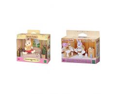 SYLVANIAN FAMILIES - Chocolat Père avec canapé & 5020 - Ensemble Toilettes - Mini-Poupée