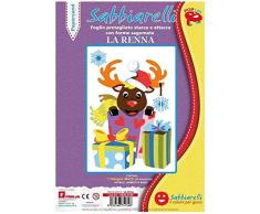 Sabbiarelli Sand-it for Fun - Poster Le Renne : 1 Maxi Dessins préencollés à colorier avec Le Sable (Sable Non Inclus), Convient aux Adultes et aux Enfants,