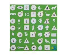 Buitenspeel- Tapis avec Lettres et Images, GA258, Blanc/Vert