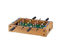 Relaxdays Jeu de football de table, enfants, adultes, EN BOIS Look, durable, Babyfoot, H x L x P : 11 x 51 x 50 cm, Green-brown