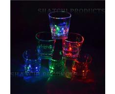 Gifts Shatchi 705 Lot de 6 verres à vin avec LED clignotantes pour Halloween Multicolore