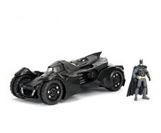 Jada Toys- Batmobile-Batman Arkham Knight-avec Figurine-2015 Voiture Miniature de Collection, 98037BK, Noir