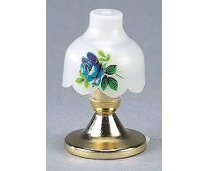 Rulke Rulke010433 Lampe de Table avec Base en Laiton et Blanc Fleur décran