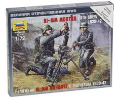 Zvezda - Z6111 - Maquette - Mortier Allemand et Servants - Echelle 1:72
