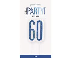 Unique Party- Bougie, 83883, Bleu/argenté