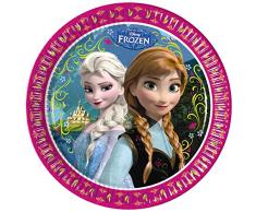 Disney Reine des neiges Fille Assiettes en carton - fushia