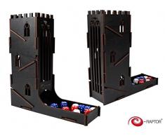 e-Raptor Era31793 dés Tour Château Jeu de société, Noir/Bleu