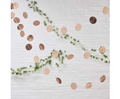 Ginger Ray Guirlande de fanions métalliques dorées rose pour mariages ou fêtes